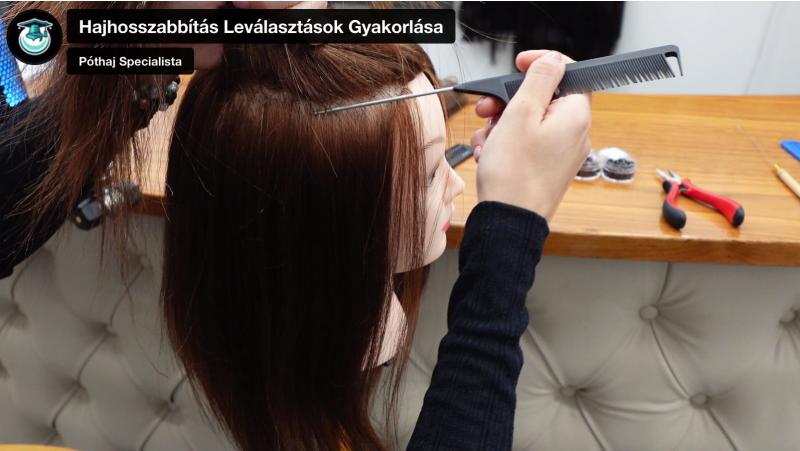 Hajhosszabbítás oktatás online szilikonos mikrongyűrűvel hő nélkül