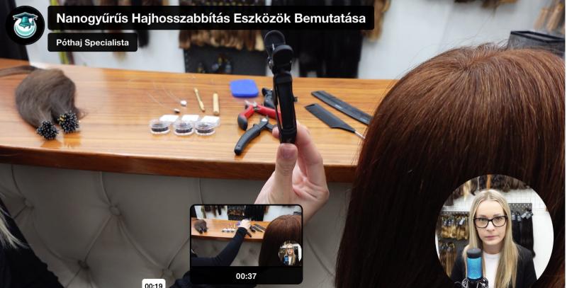Nanogyűrűs hajhosszabbítás online tanfolyam Póthaj Specialista