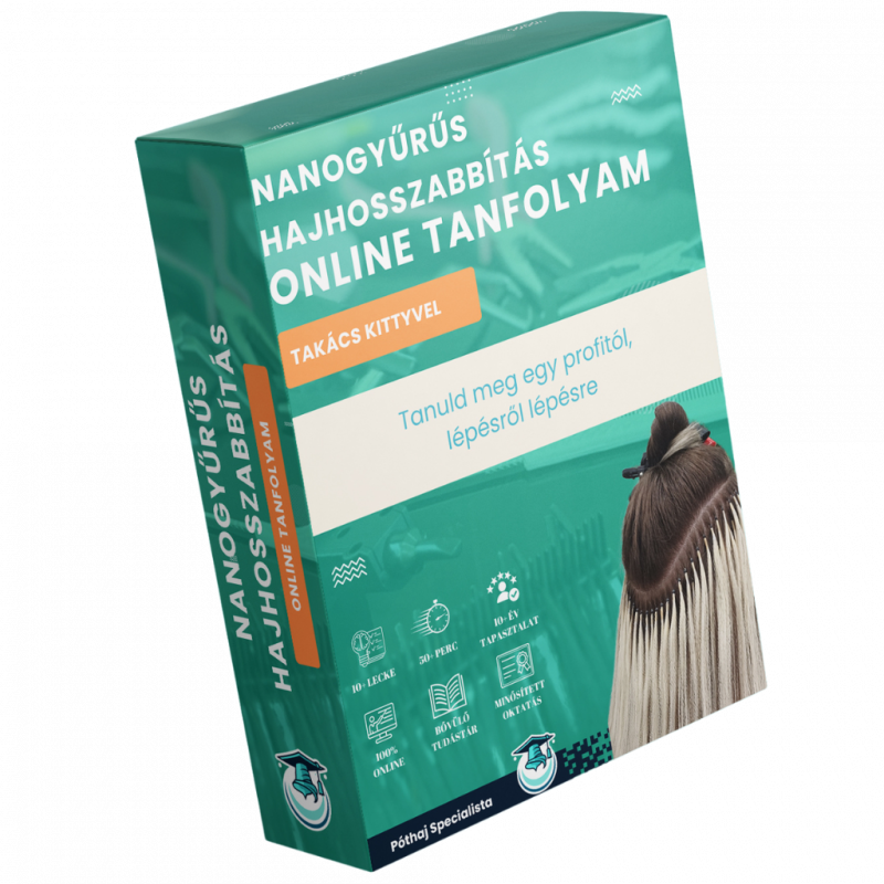 Nanogyűrűs hajhosszabbítás online tanfolyam Póthaj Specialista